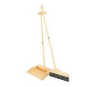 SAFIGLE Set Scopa Paletta in Legno e Setole Morbide, Resistente All'usura, Manico Ergonomico e Leggero per Pulizie Pratiche in Centri Commerciali e Ambienti Esterni