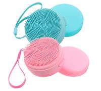 SAFIGLE Spazzola in Silicone Per Doccia 2 Pezzi Contenitore Sapone Integrato e Gancio Appendino Per Corpo e Chioma in Viaggio