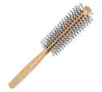 SAFIGLE Spazzola per Capelli Ricci Piccola Rotonda in Legno con Setole in Nylon per Asciugatura e Styling Manico Ergonomico Antiscivolo Strumento Compatto e Portatile per Volume e Ricci