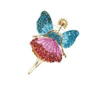 SAFIGLE Spilla Farfalla Donna in Lega Con Cristalli Blu Spilla Elegante Da Giacca Per Sciarpe Cappotti e Accessori Party Regalo Charm Distintivo Raffinato
