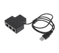 SAFIGLE Splitter di Rete Ethernet 1 a 3 1000 Megabit in Plastica Nero | Accesso Simultaneo ad Alta Velocità, Installazione Semplice, Gestione Indipendente delle Porte, per Casa e Piccoli Uffici