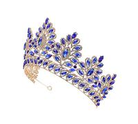 SAFIGLE Sposa con e Lussuosa Cerchietto per Matrimonio e Cerimonie Accessorio per Damigelle Decorazione per Feste e Ruoli Stile Classico Oro e Blu