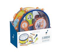 SAFIGLE Strumenti Musicali Per Ragazzo Ragazza e Ragazzo Ragazza Kit Percussioni Per Sviluppo Motorio e Intelligenza Giocattolo Educativo Con Batteria e Tamburello Per Ragazzi e Ragazze