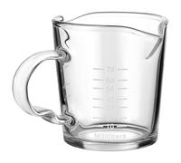 SAFIGLE Tazza Espresso in Vetro Resistente al Calore con Doppio Beccuccio e Scala Graduata Misurino Trasparente per Cucina Bar e Casa Capacità Design Ergonomico e Pratico