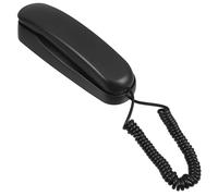 SAFIGLE Telefono da Parete per Casa e Ufficio, Fisso Montabile a Muro Nero, Comunicazione Interna Stabile per Hotel e Spazi Abitativi