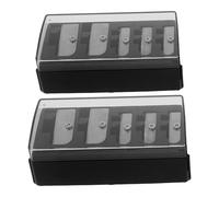 SAFIGLE Temperamatite per Eyeliner e Sopracciglia con 5 Fori, Temperino di Precisione con Coperchio in Plastica, Set da 2 Pezzi Compatto per Matite da Trucco, per Viaggi e Uso Quotidiano