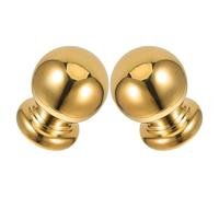 SAFIGLE Terminali a Sfera in Metallo Dorato 32Mm Base Quadrata per Montanti Ringhiera Interne Coperture per Pali di Scale e Balaustre Set da 2 Pezzi per Decorazione e Protezione Interna