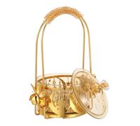 SAFIGLE Vassoio per Dolcetti Eid Mubarak in Plastica e Metallo con Coperchio, Centrotavola Mediorientale Decorativo per Ramadan, Contenitore Versatile per Snack e Dolciumi per Feste