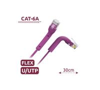 SAFIRE Cavo UTP flessibile UTP6A-FLEX-03P - Ethernet - Connettori RJ45 - Categoria 6A - 0,3 m - Colore viola