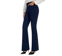 Safort Pantaloni da Yoga da Donna Bootcut Stretch Pantaloni a Zampa Pantaloni Jazz Lunghi Casual Pantaloni Eleganti in Tessuto a Vita Alta con Due Tasche, Blu, S
