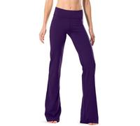 Safort Pantaloni Yoga Bootcut Donna, Leggings a Zampa, Pantaloni Sportivi a Vita Alta con Controllo dell'Addome e Tasche per Business Casual, Viola, XL
