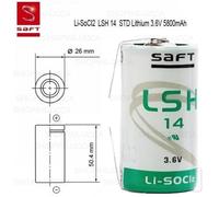 Saft LSH 14 ER-C Batteria Pila Li-SOCl2 3,6V Mezzatorcia C 5800mAh 2A lamelle U