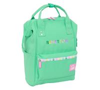 BENETTON MINT - Zaino giovanile con manici per laptop fino a 13", per laptop, ideale per giovani di diverse età, comodo e versatile, qualità e resistenza, 27 x 19 x 40 cm, Verde Menta Torta, M, Casual