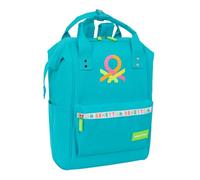 BENETTON SUMMER - Zaino giovanile con manici per laptop fino a 13", per laptop, ideale per giovani di diverse età, comodo e versatile, qualità e resistenza, 27 x 19 x 40 cm, blu, M, Casual