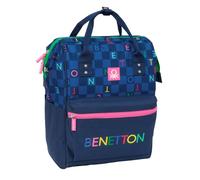 BENETTON DAMERO - Zaino per bambini con manici per laptop fino a 13", ideale per giovani di diverse età, comodo e versatile, qualità e resistenza, 27 x 19 x 40 cm, Blu navy, M, Casual