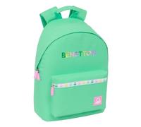 safta BENETTON MINT - Zaino per laptop da 14,1", ideale per giovani di diverse età, comodo e versatile, qualità e resistenza, 31 x 16 x 41 cm, Verde Menta Torta, M, Casual