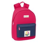 safta BENETTON CHERRY - Zaino per laptop da 14,1", ideale per giovani di diverse età, comodo e versatile, qualità e resistenza, 31 x 16 x 41 cm, Ciliegia/Marino, M, Casual