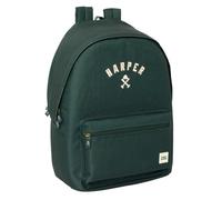 Safta HARPER & NEYER GREEN - Zaino per laptop da 15,6" e USB, ideale per giovani di diverse età, tessuto riciclato, comodo e versatile, qualità e resistenza, 31 x 18 x 44 cm, verde scuro, M, Casual
