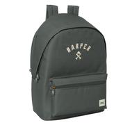 safta HARPER & NEYER GREY - Zaino per laptop da 15,6" e USB, ideale per giovani di diverse età, tessuto riciclato, comodo e versatile, qualità e resistenza, 31 x 18 x 44 cm, grigio, M, Casual