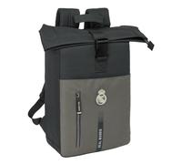 Real Madrid 3a squadra 24/25 - Zaino con patta per laptop da 15,6", ideale per diverse età, comodo e versatile, qualità e resistenza, 28 x 13 x 42 cm, grigio, M, Casual