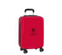 safta SEVILLA FC - Trolley da cabina 20 pollici, valigia con ruote, lucchetto di sicurezza, valigia leggera, 34,5 x 20 x 55 cm, rosso, M, Casual