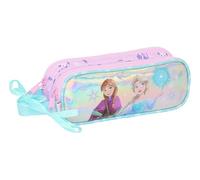 Safta Frozen Cool Days - Astuccio doppio per bambini, astuccio per bambini, ideale per bambini in età scolastica, comodo e versatile, qualità e resistenza, 21 x 6 x 8 cm, colore viola/celeste,
