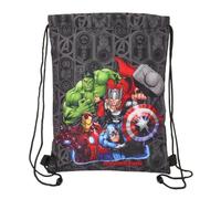 Safta AVENGERS VENDETTA - Zaino a sacco piatto Junior, ideale per bambini di diverse età, comodo e versatile, qualità e resistenza, 26 x 34 cm, Nero, M, Casual