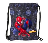 safta SPIDERMAN ATTACK - Zaino a sacco piatto Junior, ideale per bambini di diverse età, comodo e versatile, qualità e resistenza, 26 x 34 cm, Nero, M, Casual
