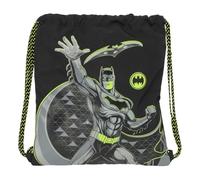 safta BATMAN GAME OVER - Zaino a sacco piatto, grande, ideale per bambini di diverse età, comodo e versatile, qualità e resistenza, 35 x 40 cm, Nero, M, Casual
