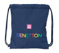 safta BENETTON DAMERO - Zaino a sacco piatto, grande, ideale per bambini di diverse età, comodo e versatile, qualità e resistenza, 35 x 40 cm, Blu navy, M, Casual