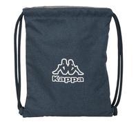 KAPPA DARK NAVY - Zaino a sacco piatto, grande, ideale per bambini di diverse età, comodo e versatile, qualità e resistenza, 35 x 40 cm, colore: grigio/blu marino melange, Grigio/Blu marino Melange,
