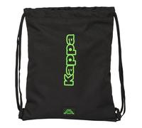 Safta KAPPA BLACK - Zaino a sacco piatto, grande, ideale per bambini di diverse età, comodo e versatile, qualità e resistenza, 35 x 40 cm, colore: nero, Nero, Estándar, Casual