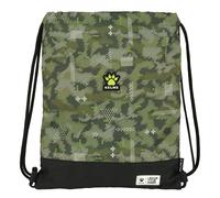 Safta KELME TRAVEL - Zaino a sacco piatto, grande, ideale per bambini di diverse età, comodo e versatile, qualità e resistenza, 35 x 40 cm, colore: verde/nero, verde/nero, Estándar, Casual