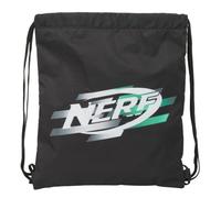 Safta Nerf GAME - Zaino a sacco piatto, grande, ideale per bambini di diverse età, comodo e versatile, qualità e resistenza, 35 x 1 x 40 cm, Nero, M, Casual