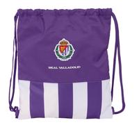 Safta Real Valladolid - Zaino a sacco piatto, grande, ideale per bambini di diverse età, comodo e versatile, qualità e resistenza, 35 x 40 cm, Viola/Bianco, M, Casual