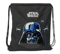 Star WARS REBELLION - Zaino a sacco piatto, grande, ideale per bambini di diverse età, comodo e versatile, qualità e resistenza, 35 x 40 cm, Nero, M, Casual