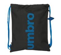 safta UMBRO JET BLACK - Zaino a sacco piatto grande, ideale per bambini di diverse età, comodo e versatile, qualità e resistenza, 35 x 40 cm, Nero, M, Casual