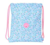 safta VMB Paraiso - Zaino a sacco piatto, grande, ideale per bambini di diverse età, comodo e versatile, qualità e resistenza, 35 x 40 cm, Blu chiaro/Rosa Chiaro, M, Casual