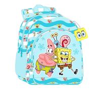 E_0002_S4306509 Spongebob Zaino Scuola Spongebob Stay positive Azzurro Bianco (3