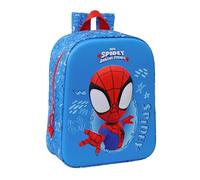 SPIDEY 3D - Zaino da asilo 3D, adattabile al carrello, facile da pulire, ideale per bambini di diverse età, comodo e versatile, qualità e resistenza, 22 x 10 x 27 cm, blu marino/rosso, M, Casual