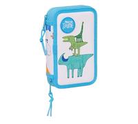 Safta ALGO DE JAIME - Astuccio per scuola per bambini, con 28 oggetti inclusi, ideale per bambini dai 5 ai 14 anni, comodo e versatile, qualità e resistenza, 12,5 x 4 x 19,5 cm, colore bianco, bianco,