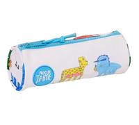 Safta ALGO DE JAIME - Astuccio rotondo per bambini, ideale per bambini dai 5 ai 14 anni, comodo e versatile, qualità e resistenza, 20 x 7 cm, colore bianco, bianco, Estándar, Casual