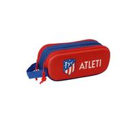 Safta ATLETICO de Madrid 3D - Astuccio doppio 3D, astuccio per bambini, ideale per bambini in età scolastica, comodo e versatile, qualità e resistenza, 21 x 6 x 8 cm, colore rosso, rosso, Estándar,