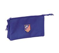 safta ATLETICO de MADRID TEEN - Astuccio triplo, astuccio per bambini, ideale per bambini in età scolastica, comodo e versatile, qualità e resistenza, 22 x 3 x 12 cm, blu scuro, M, Casual