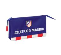 safta ATLETICO DE MADRID - Astuccio triplo, astuccio per bambini, ideale per bambini in età scolastica, comodo e versatile, qualità e resistenza, 22 x 3 x 12 cm, rosso/blu/bianco, M, Casual