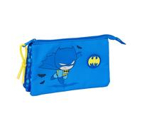 safta BATMAN PRESCUCOLAR - Astuccio triplo, astuccio per bambini, ideale per bambini in età scolastica, comodo e versatile, qualità e resistenza, 22 x 3 x 12 cm, blu, M, Casual