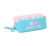 Safta Astuccio quadrato grande Benetton Unique per bambini 22 x 10 x 10 cm Blu Turchese/Rosa Chiaro