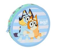 safta BLUEY SISTERS - Astuccio rotondo con 18 pezzi, facile da pulire, astuccio per bambini, ideale per bambini dai 5 ai 14 anni, comodo e versatile, qualità e resistenza, 21 x 3,5 cm, verde acqua, M