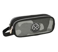 Safta - Astuccio doppio per bambini, astuccio per bambini, ideale per bambini in età scolastica, comodo e versatile, qualità e resistenza, 21 x 6 x 8 cm, colore nero, Nero, Estándar, Casual