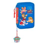 Safta Astuccio doppio piccolo Paw Patrol Cool 29 pezzi, astuccio scolastico per bambini con 2 scomparti e cerniera, include matita, penne, temperamatite, misure 12,5 x 4 x 19,5 cm